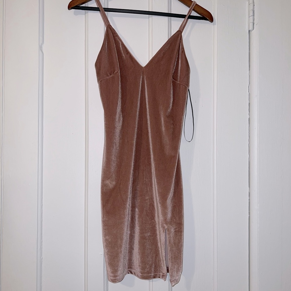 Nude “Velvet” Strappy Bodycon